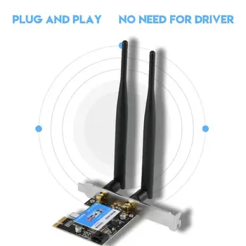 VLIFE PCIE Sieťová Karta 433Mbps Dual Band 2.4 G/5G + Bluetooth 4.0, Bluetooth, Sieťové Karty pre Desktop
