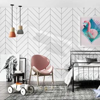 10M vodotesné Nordic štýl tapety moderný jednoduchý geometrický vzor zvislý pruh oblečením, spálne, obývacia izba TV späť