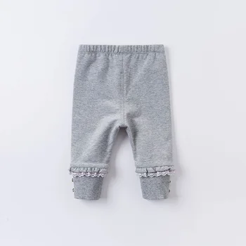 DB15335 dave bella jeseň baby dievčatá módne ruched pevné nohavice deti plnej dĺžke deti nohavice infant batoľa nohavice