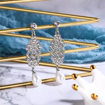 Vianočné Geometrické Náušnice Pre Ženy Pearl Piercing Visieť Ženské Šperky Strany Darček Navidad