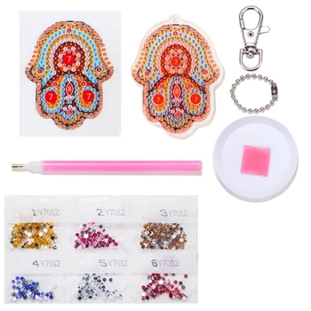 Ručné 5D Mozaiky Keychains Diamond Maľovanie Prívesok Súpravy DIY Plný Vrták Diamond Maľovanie Krúžok Darčekové Tašky Dekor