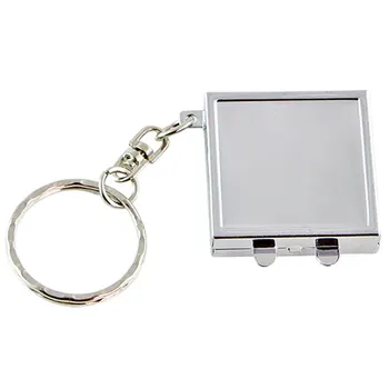 Kolo Srdce Oválny Tvar Námestia Dvoch Strán Kozmetické Zrkadlo Kovové Skladacie Keychain Make-Up Mini Zrkadlo