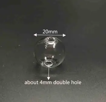 20 mm double hole farebnú loptu sklo svete prívesok sklenená fľaša fľaša prívesok parfum olej náhrdelník príslušenstvo handmad dekor 100ks