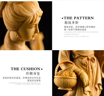 Čínska Klasická cheongsam Krásy socha Ľudovej strane rezbárstvo socha steny domova šťastie, domáce dekorácie, doplnky