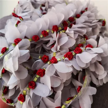 1M/veľa 5,5 cm široký Vintage dizajn šedé ruže kvet čipky šifón svadobné šaty ramenný popruh, pás sukne čipky príslušenstvo Z1640