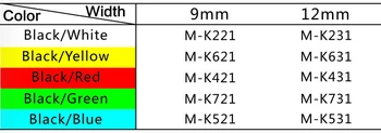 Kompatibilný Čierny na Zelenej M-K731 12 mm tepelný štítok pásky pre Ptouch tepelnej štítok tlačiarne
