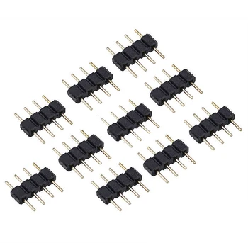 10pcs/veľa 4 Pin RGB Konektor DIY Adaptér pin ihly mužského typu double 4pin,Pre RGB 5050 3528 LED Pás svetla vložiť NOVÉ 2021