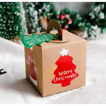 5 ks Kraft Papier Boxy Vianočného Darčeka Candy Box Potravín Cookies Balenie Santa Claus Snehuliak Vianoce, Nový Rok Party Láskavosti Darčekovej krabičke