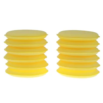 12 Ks Žltá špongia aplikátor pre vosk aplikácie, hubky na strane vosk aplikácie a gumy starostlivosť