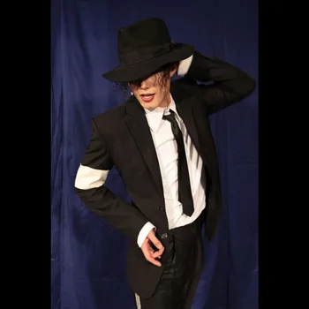 Zriedkavé MJ Michael Jackson Nebezpečné ZLÉ Čierne Sako s Remienok Imitácia Darček