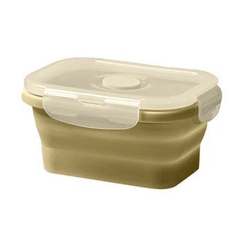 Silikónové Obed Box Set Stohovateľné Bento Potraviny Prípravka Kontajner Skladacia Lunchbox Mikrovlnná Večera Skladovacích Kontajnerov Nepresakuje -30