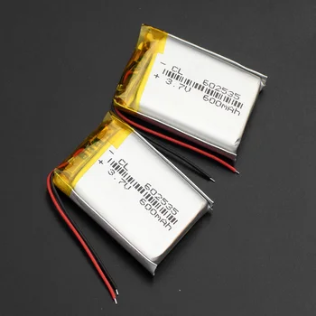 602535 batéria 3,7 V 600mAh Nabíjateľné batérie Li-Po Li ion Batéria Pre Slúchadlá, MP3, PSP Náhlavnej súpravy Bluetooth GPS S PCB