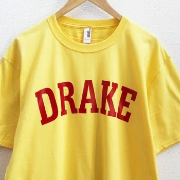 HahayuleDrake Unisex Tričko Žlté Bežné Topy, tričká s Krátkym Rukávom Letné Oblečenie Tees Módne Drake T Tričko