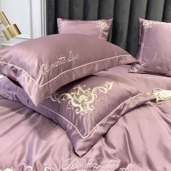 Morpheus Luxusné Hodvábne posteľná bielizeň z Egyptskej Bavlny nastaviť Kráľ a Kráľovná posteľná bielizeň Nastaviť Výšivky Perinu Set - MP32