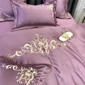 Morpheus Luxusné Hodvábne posteľná bielizeň z Egyptskej Bavlny nastaviť Kráľ a Kráľovná posteľná bielizeň Nastaviť Výšivky Perinu Set - MP32