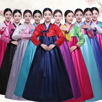 Multicolor Tradičné Kórejské Hanbok Šaty Žena Kórejskej Ľudovej Fáze Tanečných Kostýmov, Kórea Kroji Strany