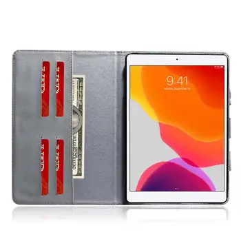 Vytlačené Flip Stojan, Kryt Pre iPad, 10.2 palcov 2019 Funda Shell Card Tablet Prípade Shockproof Chrániť puzdro Pre iPad 7. Gen 10.2