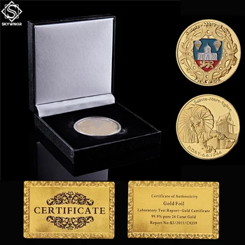1944 WW II Francúzsko Padák Vojak Vojenské Zlato Výzvou Pamätné Mince W/ Luxusné Box Dekorácie