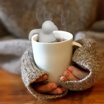 Listový Čaj pre Varenie Pán malý muž cedidlom Silikónové Čajové vrecúška čaju, takže zariadenie 1pc/veľa