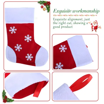 2 ks Vianočné Ponožky Santa Claus Snowflake Osadenie Vianoce Domáce Dekorácie Candy Bag Deti Darčeková Taška Vianočný Strom Ornament Dodávky