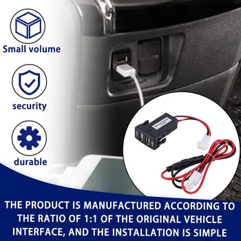 Nové Auto Auto DC 5V 2.1 Dual Port USB Nabíjačku Dashboard Mount s Audio Vstup Pre iPhone pre Smart Telefón pre Toyota