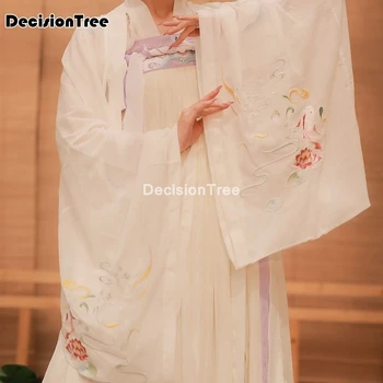 2021 bežné hanfu kabát tradičnej čínskej kostýmy dávnych retro tanečné šaty žena výšivky hanfu plášť princezná oblek