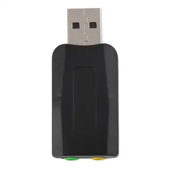 Black Odolná Ľahká Plug & Play USB 2.0 na 3D, USB konektor pre Slúchadlá Audio Adaptér Micphone Zvuková Karta Pre Mac Win Compter Android