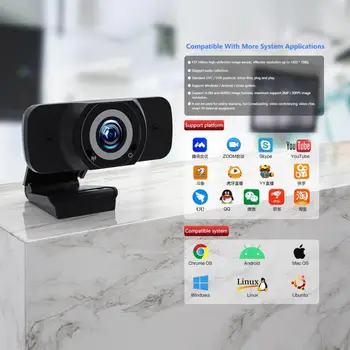 1080P HD Webová Kamera S Mikrofónom USB Kamery Počítač, Kameru Pre videohovory