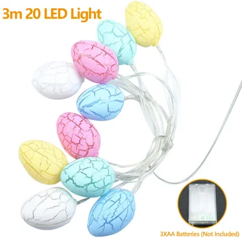 Behogar 9.84 ft 20 LED Farebné Veľkonočné Prasknuté Vajcia Ornament Víla String Svetlá pre Domáce Záhradné Kryté Vonkajšie Dekorácie