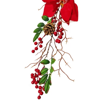 Berry Vianočný Veniec Umelý Kvet, Listy Červené Bobule Predné Dvere na Stenu Garland Dekorácie na Vianoce, Svadobné Party