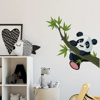 Roztomilý Kreslený Panda Stenu Stikcers pre Deti na Izbe PVC Odnímateľné Steny Papiere Stenu pre Domáce Dekorácie