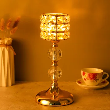 Európska Crystal Kov Čajové sviečky svietnik Na Kávu Jedálenský Stôl Svadba, Vianoce, Halloween Party Domáce Dekorácie ZXT010