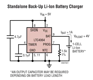 LTC4064EMSE LTC4064 - Monolitické Lineárne Nabíjačka pre Back-Up Li-Ion Batérie