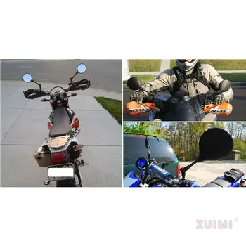 Vhodné Pre Ktm Klx Motocykel Sklopné Spätné Zrkadlo, Kolo, 10 mm, 2 ks Strane Zrkadla Abs + Hliník + Sklo 360 Stupňov