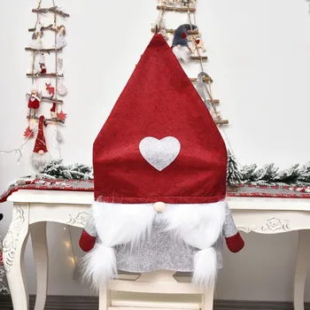 Vianočné Červený Tlač Stoličky Kryt Santa Claus Tabuľka Spandex Holiday Party Dekor Jedálenské Stoličky Zahŕňa Vianočné Dekorácie pre Domov 1