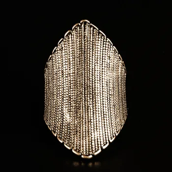 2018 Retro Gotický Prehnané Vyrezávané Krúžok Unisex Antique Gold Ring