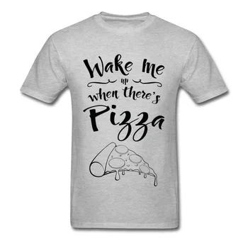 Wake Me Up 2018 Funny T Shirt Mens Black White T Košele List Foodie Pizza Tlač Tshirts Lete Bavlna Streetwear