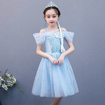 2020 Fantázie Dievča Princezná Šaty Elza Súbory Na Letné Cosplay Kostým Deti Snehová Kráľovná Šaty Batoľa Deti Party Oblečenie