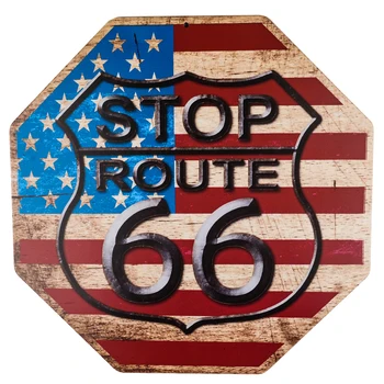 DL-Dekor Značky Stop Matka Cesty Route 66 Novinka Zábavné Kovové Prihlásiť Octagon 12*12 palec