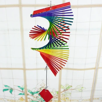 Bambusové Rainbow Vietor Spinner Mobilné Zvonenie Garden Home Party Decor