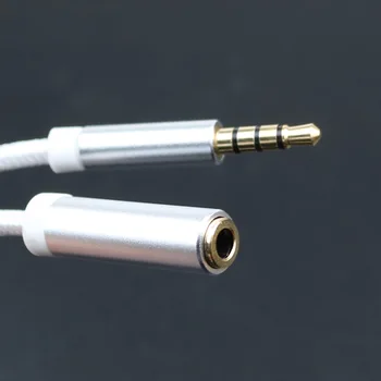 YuXi 4 Pól 3,5 mm Audio Predlžovací Kábel 3,5 mm Konektor AUX Konektor Samec Samica Slúchadlá Rozšírenie Pletená Drôt Podporu Mikrofón