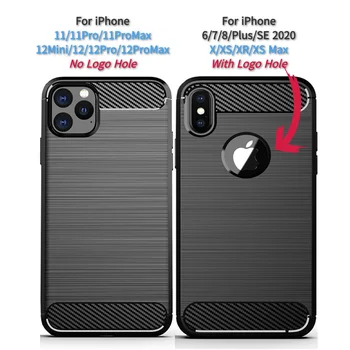 Luxusné Uhlíkových Vlákien Textúra Telefón puzdro pre iPhone 12 11 Pro 10 XS Max X XR Tenký ochranný Kryt pre 8 7 6 6 Plus 5 5E SE Muž