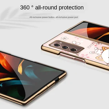 Samsung fold2 mobilný telefón prípade elektrolyticky pokrývajú sklo Galaxy zfold2 skladacie prípade sm-f9160 krásne dievča