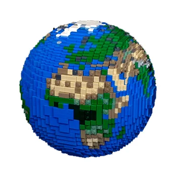 2020 Nový Vesmír Blue Earth Mini Micro Stavebné kamene, Tehly Montáž Hračky Hry MOC-28967 Narodeninám