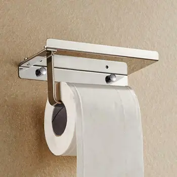 Nástenné Toaletného Papiera Držiak Nehrdzavejúcej Ocele Tkaniva Držiak Papiera Roll Stojan Kúpeľňa Toaletný Dávkovač s Telefónom Polica
