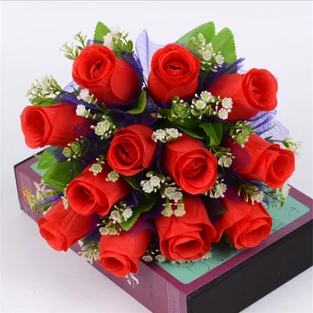 12 Hláv Umelé Ruže Kvet Svadobné Ruke Drží Kvet, Svadobné Doplnky Družičky Kvet Mariage Dodávky Domova