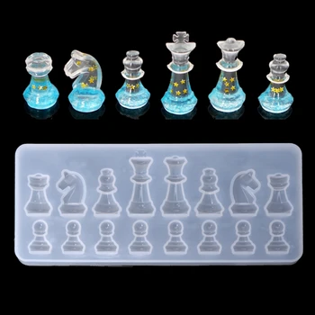 Medzinárodný Šachový Tvar Silikónové Formy DIY Hliny UV Epoxidové Živice Formy Prívesok Formy pre šperky