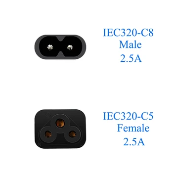 JORINDO IEC 320 C5 do C8 adaptér, IEC 320 C8 do C5 napájací adaptér ES 3Pin Žena na 2Pin Muž žena napájací adaptér