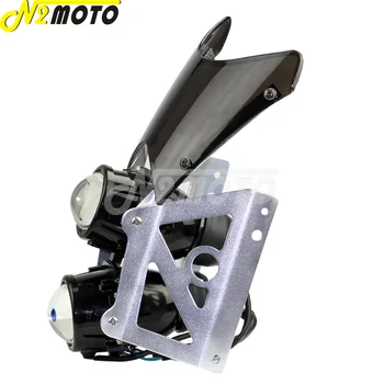 E4 E-Známky Motocykel Dual Sport Držiak Projektora Twin Čelné sklo Svetlometu na Kawasaki Dirt Bike Svetlomet w/ Vietor Obrazovke
