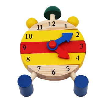 1Pcs Montessori Drevené Puzzle, Hračky Pre Deti, Digitálne Čas Vzdelávania Vzdelávanie Vzdelávacie Hra, Detská Deti Mini Puzzle Hodiny